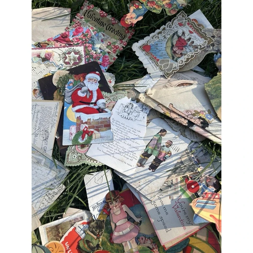 Vintage Antique Letters Valentines Postcards Mail - 1900s-1940s - LETTERS BUNDLE